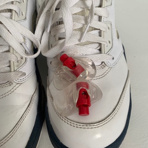 Nike Air Jordan 5 Retro White/Varsity Red-Mid Navy 9 - Picture 5 of 10